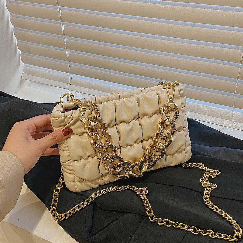Thick Chain Small Green Crossbody Shoulder Bag