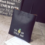 PU Leather Shoulder Bag Top-handle Totes Large Handbag