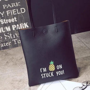 PU Leather Shoulder Bag Top-handle Totes Large Handbag