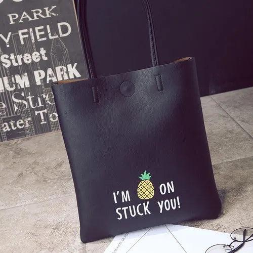 PU Leather Shoulder Bag Top-handle Totes Large Handbag