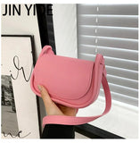 Green PU Leather Saddle Bag Crossbody Shoulder Handbag