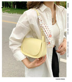 Green PU Leather Saddle Bag Crossbody Shoulder Handbag