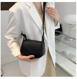 Green PU Leather Saddle Bag Crossbody Shoulder Handbag