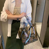 Women PVC Floral Composite Bag Large Capacity Totes Underarm Handbags