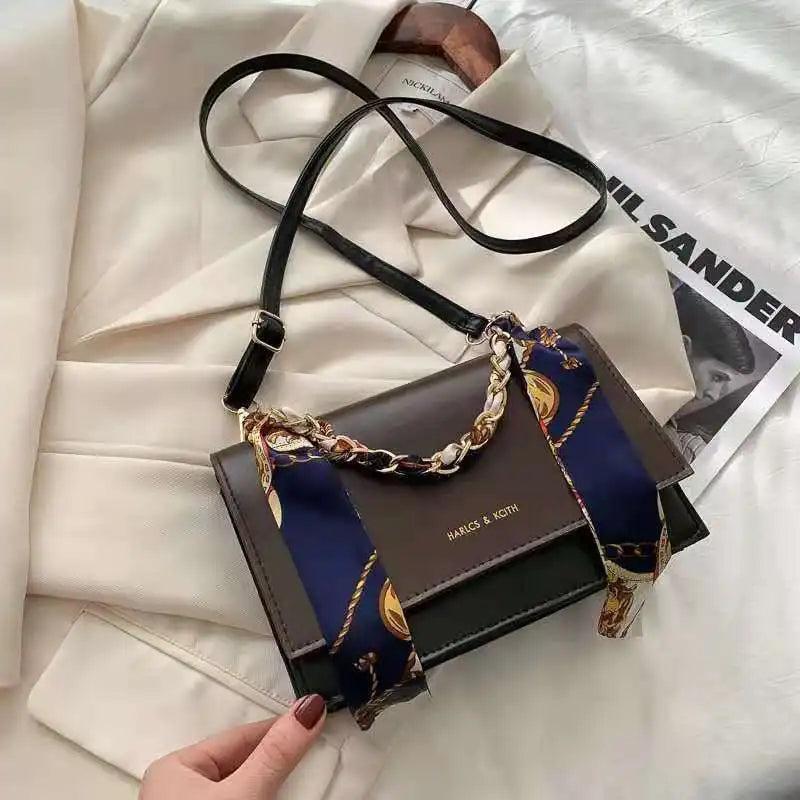 One-Shoulder Messenger Bag with Chain Strap