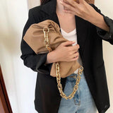 Women Shoulder Bags Soft Pleated Chain Underarm Cloud Bag Handbags