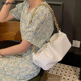 Women Shoulder Bags Soft Pleated Chain Underarm Cloud Bag Handbags