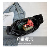 Plaid Quilted Crossbody Bag Half Moon Tote Winter