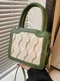 Women's Contrast Shoulder Crossbody Bag Top Handle Handbag