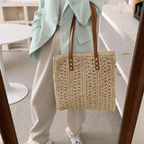 Summer Woven Bag Large Capacity Casual Tote Handbags Females