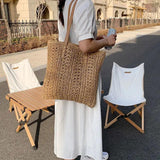 Summer Woven Bag Large Capacity Casual Tote Handbags Females