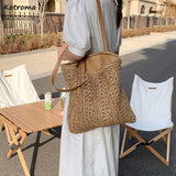 Summer Woven Bag Large Capacity Casual Tote Handbags Females