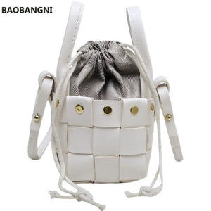 Weave Mini Tote Bucket Bag Women's Handbag