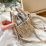 Weave Mini Tote Bucket Bag Women's Handbag