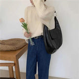 Vintage PU Leather Shoulder Bags Women Large Capacity Ladies Handbags