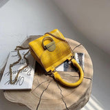 Crocodile Pattern Shoulder Bag Small Square Bag Messenger