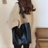 Soft PU Leather Shoulder Bags Women Daily Crossbody Totes Office Ladies
