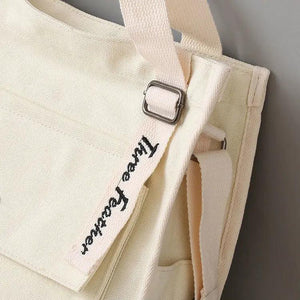 Casual Tote Portable College Girls Student Shoulder Bag Canvas Crossbody