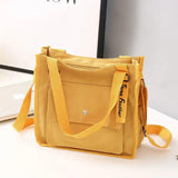 Casual Tote Portable College Girls Student Shoulder Bag Canvas Crossbody
