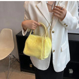 Winter Plush Tote Bag Soft Handbag Chain Messenger Shoulder Bag Wallets