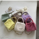 Winter Plush Tote Bag Soft Handbag Chain Messenger Shoulder Bag Wallets