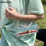 Ladies Acrylic Chain Small Square Handbag Diagonal Shoulder Bag