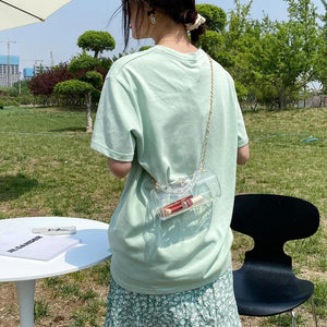 Ladies Acrylic Chain Small Square Handbag Diagonal Shoulder Bag