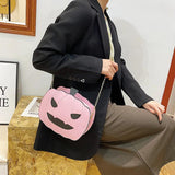 Funny Pumpkin Style Pu Leather Shoulder Bag