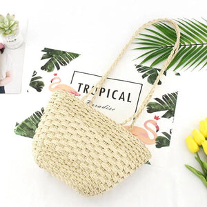Retro Straw Shoulder Beach Bag Handbag Woven Casual