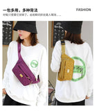 Large Capacity Sports Nylon Waist Bag Chest Crossbody Handbag