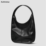 Minimalist Shoulder Bags Women PU Leather Handbags Retro OL All-match