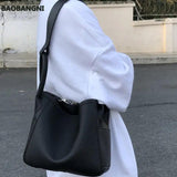 Women Bucket Bag Soft PU Leather Large Capacity Handbags