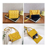 Leather Mini Chain Crossbody Bag for Women with Long Strap