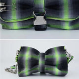 Plaid Bow Shoulder Bags Hip-pop Chains Underarm Style Harajuku Handbags