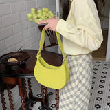 Women's Half-moon Underarm Bag Solid Handbags