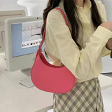 Women's Half-moon Underarm Bag Solid Handbags