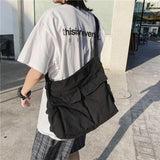 Women's Canvas Messenger Shoulder Bag Large Capacity Casual Handbag