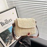 Bohemian Straw Crossbody Bag Small Knitting Summer Beach Purse Handbag