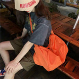 MBTI Nylon Shoulder Bag Large Capacity Gym Handbags Solid Travel