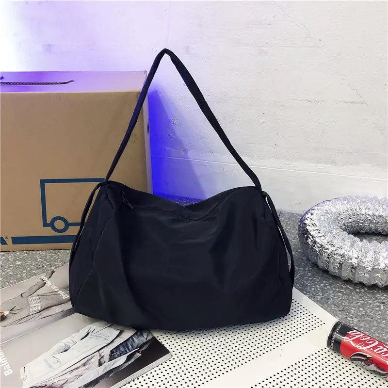 MBTI Nylon Shoulder Bag Large Capacity Gym Handbags Solid Travel