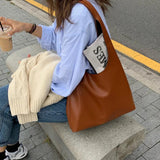 PU Leather Tote Handbag Casual Women Shoulder Bag Soft Lady Purse Bags