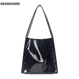 Vintage Patent Leather Shoulder Bag Women