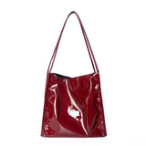 Vintage Patent Leather Shoulder Bag Women