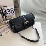 Vintage Square Armpit Bag - High-quality PU Leather Mini Handbag