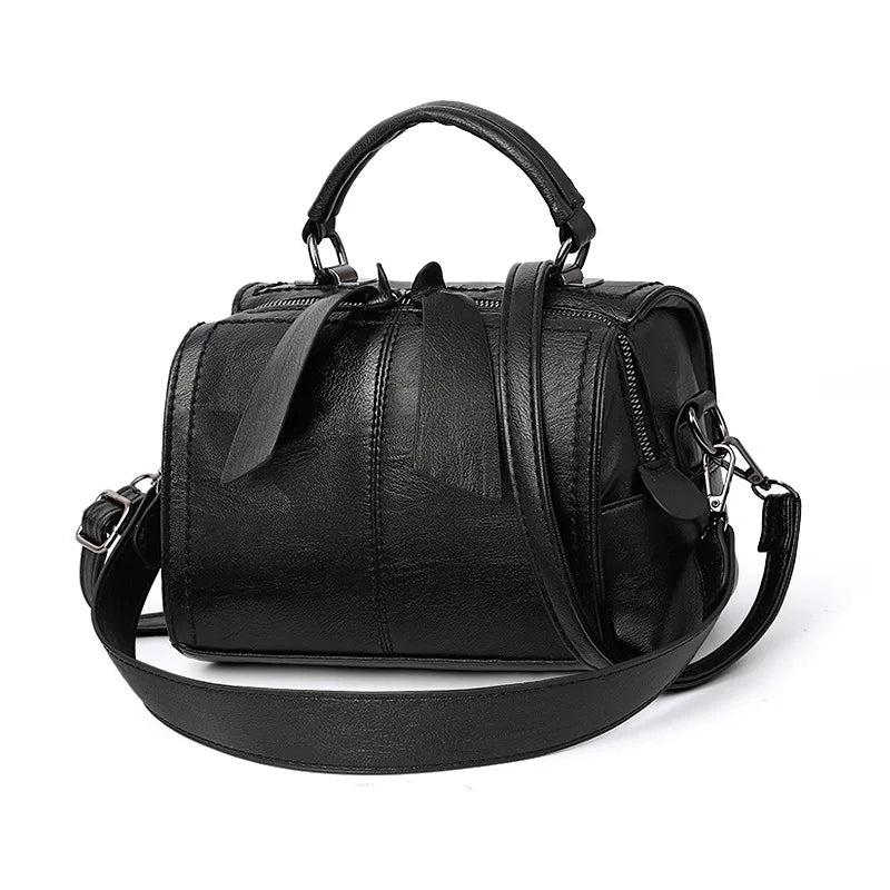 Vintage Boston Handbags Soft Leather Shoulder Crossbody Bag Totes Messenger Bags