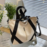 Canvas Women's Tote Bag Large Capacity Crossbody Handbags Solid Female Shopper S