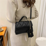 Leather Tote Bags with Chain Handle for Women