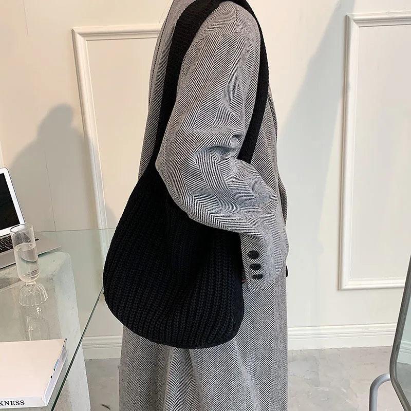 Women's Tote Bag Shoulder Handbags Large Capacity Knitting Shopping Bags