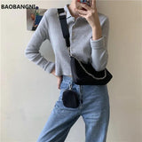 Vintage Nylon Crossbody Bag Women Sport Messenger