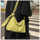Knotted Strap Women Commuter Hobo Canvas Shoulder Bag
